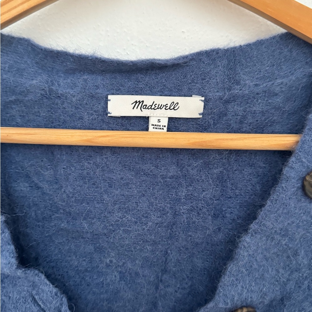 Madewell Blue Button-Up Alpaca Cardigan - Picture 2 of 2